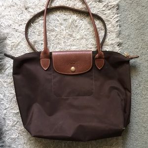 Longchamp Medium Nylon Tote in Brown